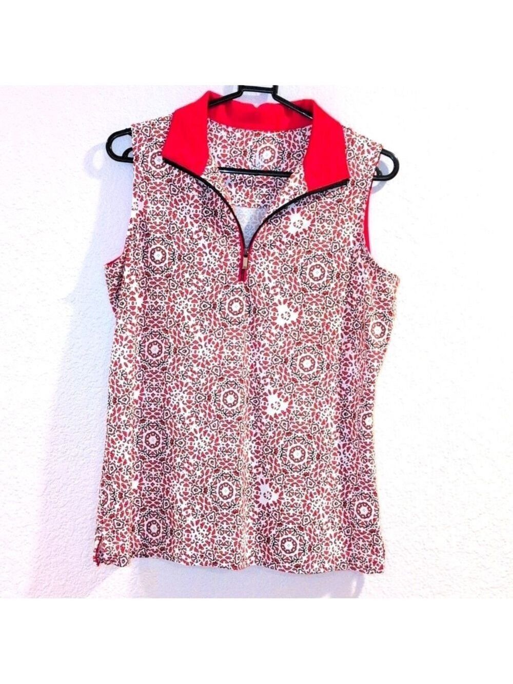 Tail Sports Top,  Medium,Redand White, Zipper On The Front, Sleeveless.
